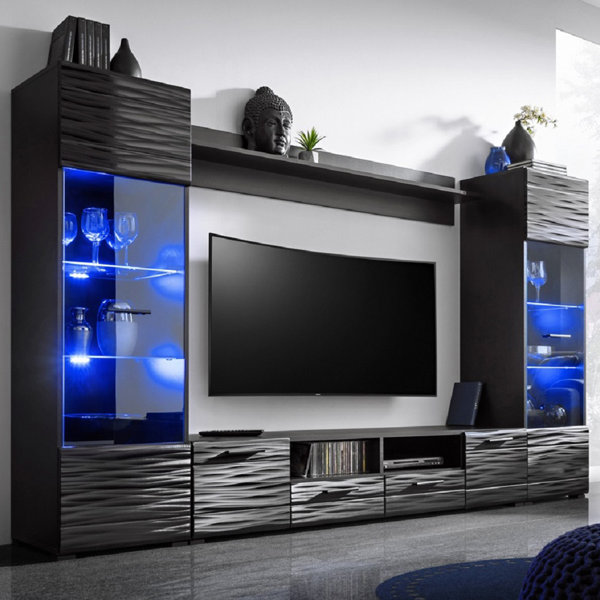 Brayden Studio® Modica Modern 102" Wide Entertainment Centre Wall Unit